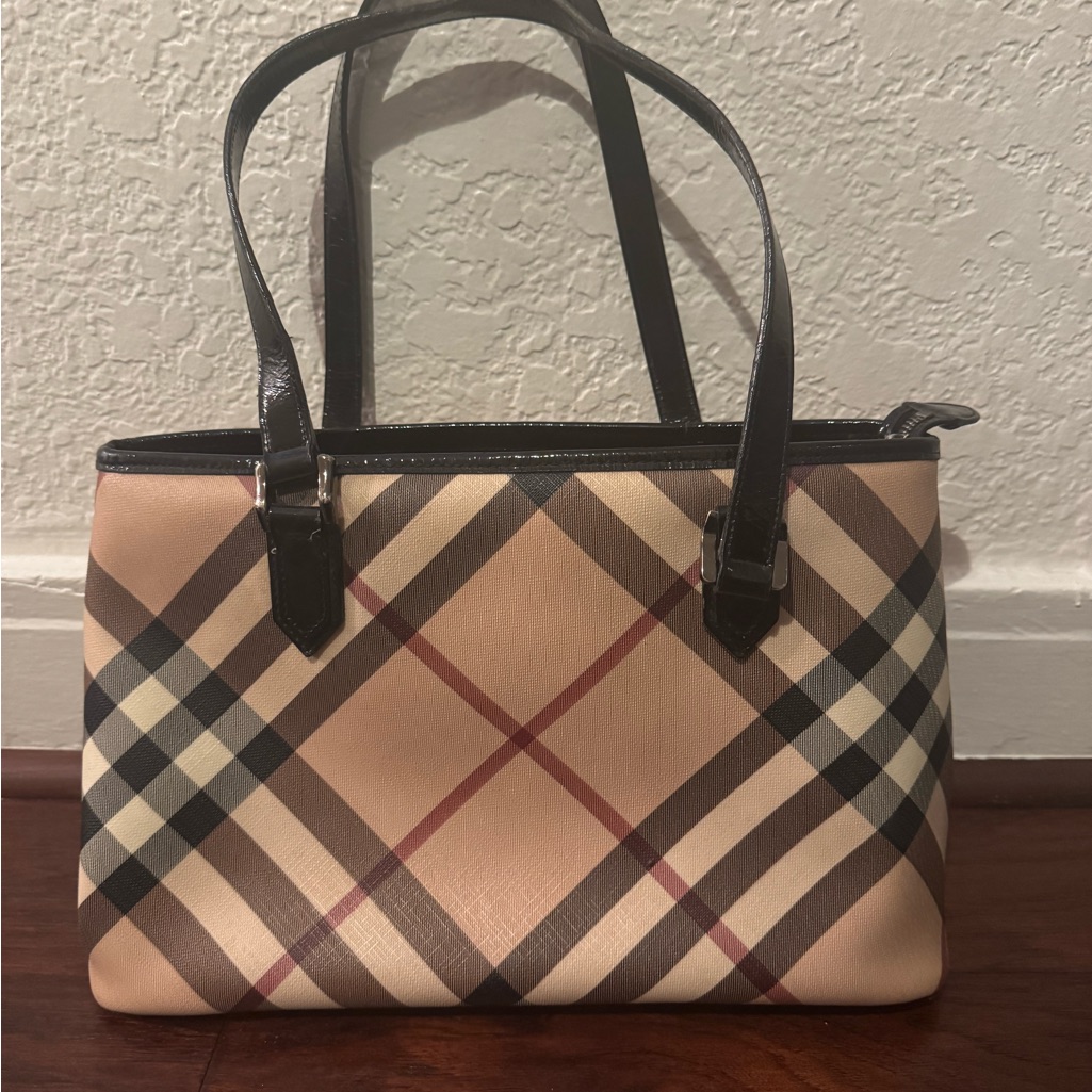 Burberry Nova Check Tote Bag Pvc Beige